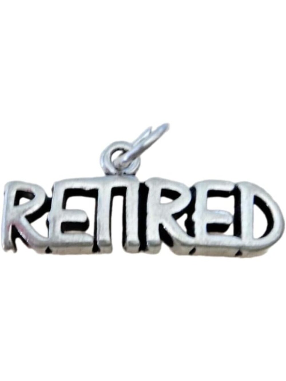 Retired Work Charm 22x10mm Sterling Silver Pendant for DIY Jewelry, Bracelets